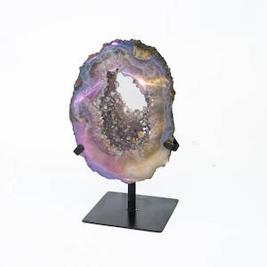 Aura Coated Amethyst Slab