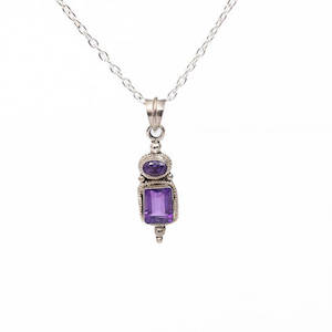 Amethyst Silver Pendant