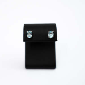 Silver Pendants: Blue Topaz Studs- Silver