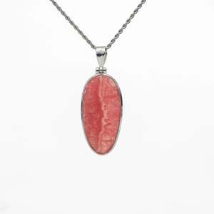 Jewellery: Rhodochrosite Silver Pendant