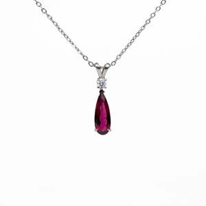 Jewellery: Rubellite Silver Pendant