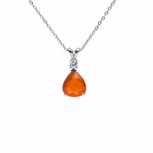 Jewellery: Fire Opal Silver Pendant