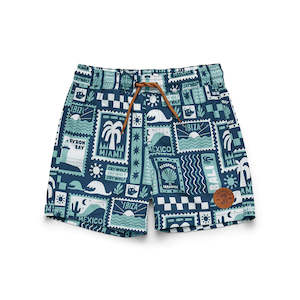 Swimwear: BOARD SHORT Blue Postcards