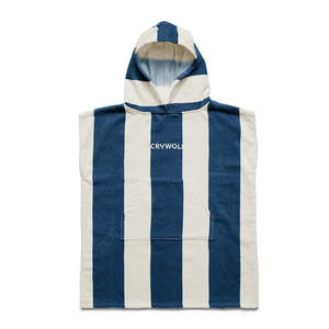 Core: HOODED TOWEL Indigo Stripe