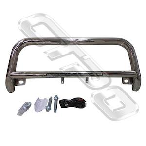 Toyota Hiace 2004 14: 8194190-76  - FRONT NUDGE BAR - WITH SINGLE LED BAR - POLISHED - TO SUIT TOYOTA HIACE 2004-17  WIDE