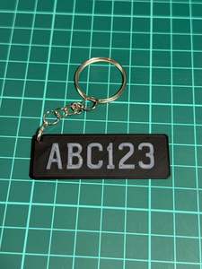 Custom NZ License Plate Keychain (European Black)