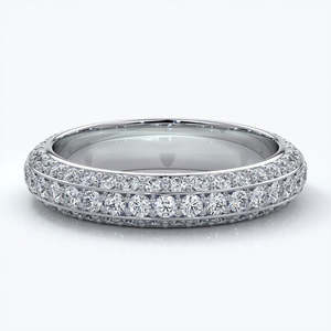 Bevelled edge Diamond wedding band