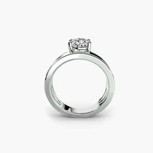 Nivoda Settings: Wide Band Solitaire with Pavé Band