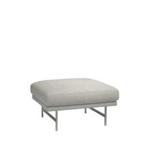 Ottomans: Lissoni Pouf - 75cm Matt Stainless Steel