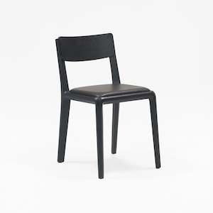 Dining: Boardwalk Breakfast Chair Black Oak with Upholstered Seat