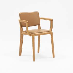 Dining: Boardwalk Armchair Oak with Upholstered Seat & Back