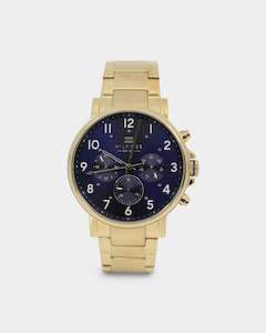 Go Hilfiger Look: TOMMY HILFIGER DANIEL WATCH GOLD/BLUE