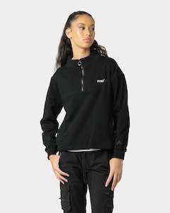 PYRA Women's Quarter Zip Pull Over Black