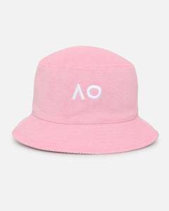 Mens New Era Headwear Bucket Hats: New Era Australian Open '25 Reversible Terry Bucket Hat Pastel Pink
