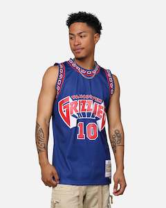Nba Jersey: Mitchell & Ness Vancouver Grizzlies Mike Bibby 1998-99 College Twist Swing Jersey Navy/Red