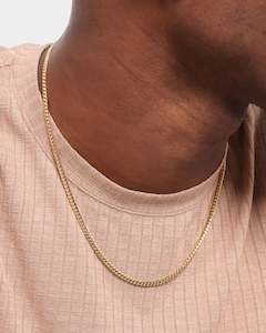 House Of Auric 3mm Cuban Chain 18K Gold Vermei