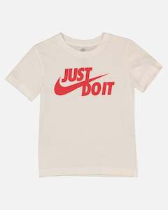 Nike Kids' Just Do It Swoosh Split T-Shirt White