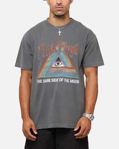 Mens Pink Floyd: Pink Floyd Dark Side Rainbow T-Shirt Faded Black