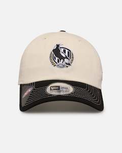 Mens Sale Headwear: New Era Collingwood Magpies 'AFL 2025 2 Tone' Casual Classic Strapback Chrome White