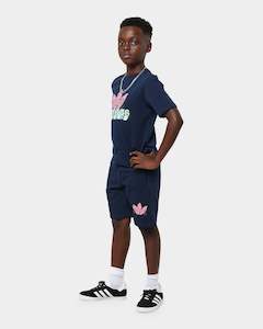 Older Kids Bottoms Ages 8 16: Adidas Kid's Dino Graphic Shorts Navy/Pink