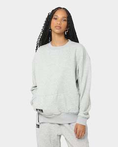 Pyra: PYRA Women's Quilt Crew Sweater Grey Marle