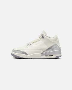 Womens Jordan: Jordan Women's Air Jordan 3 Retro "Metallic Silver" Sail/Cement Grey