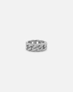 Mens Accessories Ring: Saint Morta Cuban Ring White Gold