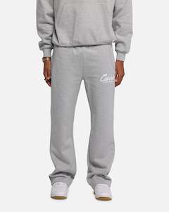 Mens Carre Bottoms Trackpant: Carre Prestige Script Sweatpants Grey Marle