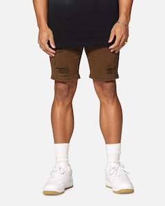 Saint Morta Dynasty Thrash V2 Denim Shorts Vintage Brown