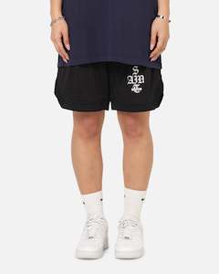 Saint Morta Bottoms Basketball Shorts: Saint Morta Gothic Stack Basketball Shorts Black