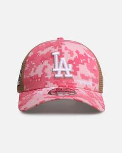 All Camo: New Era Los Angeles Dodgers 'Digi Camo' 9FORTY A-Frame Trucker Snapback Pink/White