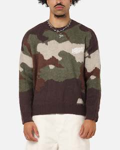 Carre Camo Brushed Sweater Woodland Camo