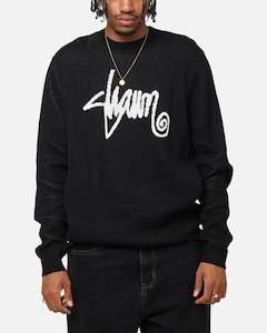 Knitwear: S Double Shawn Script Sweater Black