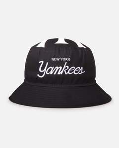 Mens New Era Headwear Bucket Hats: New Era New York Yankees 'Script' Bucket Hat Official Team Colour