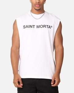 Saint Morta Official Oversized Muscle T-Shirt White/Black