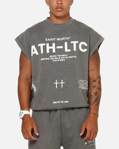 Saint Morta Athletc Cut Off Sweater Washed Charcoal