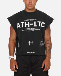 Saint Morta Athletc Cut Off Sweater Washed Black