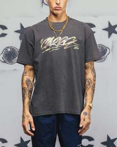 Carre Camo Script T-Shirt Black Wash