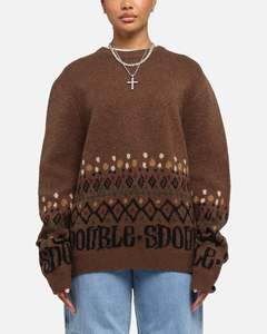 Knitwear: S Double Knitted Sweater Chocolate