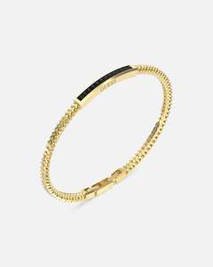 Guess Mainline Noir Crystals Plate Bracelet Gold