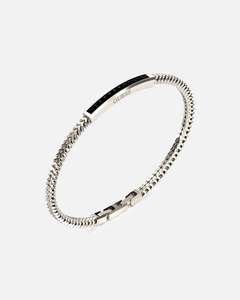 Guess Mainline Noir Crystals Plate Bracelet Steel