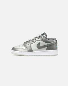 Jordan Kids' Air Jordan 1 Low SE (GS) Flat Pewter/Blue Chill