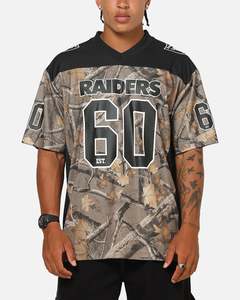 Majestic Athletic Las Vegas Raiders Mesh Oversized T-Shirt Khaki Forest Camo