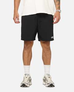 Mens Bottoms Beach Short: Carre Static Beach Shorts Black