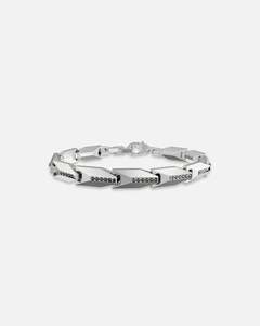 Mens Bracelets: Guess Mainline True Spirit Silver Crystal Bracelet Silver