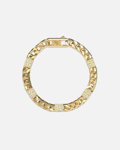 Guess Mainline 4G Curb Chain Pave Bracelet Gold
