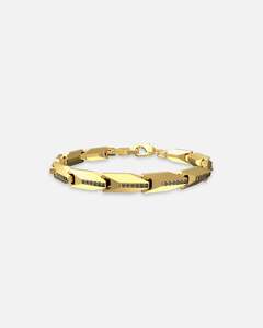 Mens Bracelets: Guess Mainline True Spirit Gold Crystal Bracelet Gold