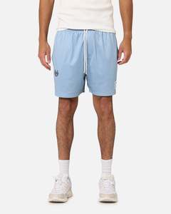 Mens Bottoms Basketball Shorts: Carre Floral Baller Shorts Light Blue