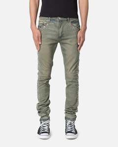 Mens Back Catalogue Bottoms: MNML X620 Studded Skinny Denim Jean Blue