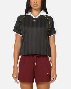 Womens Sale Bottoms: Puma Women's T7 Relaxed Football Jersey T-Shirt Puma Black